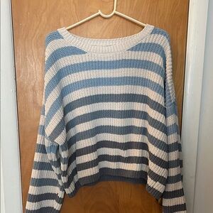Miami Blue and Cream Striped Sweater